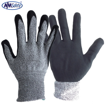 NMSAFETY EN388 The Newest Standard HPPE Cut Resistant Gloves Industrial Safety Work Gloves with CE